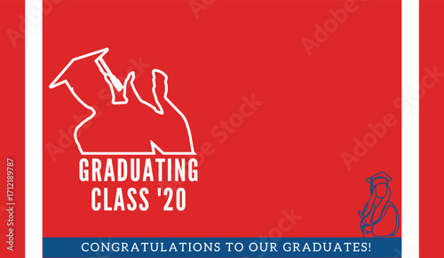Graduation greeting vector background design. Congrats graduates class text with mortarboard cap and gold flare for graduation ceremony messages. Cheerful graduating students. graduation at university