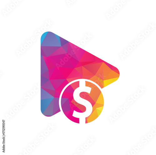 Money video play logo template design. modern logo video for money.	