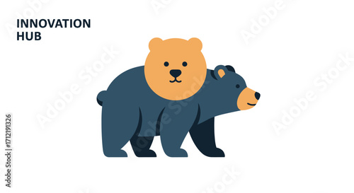 Simple flat vector illustration of a cartoon bear.