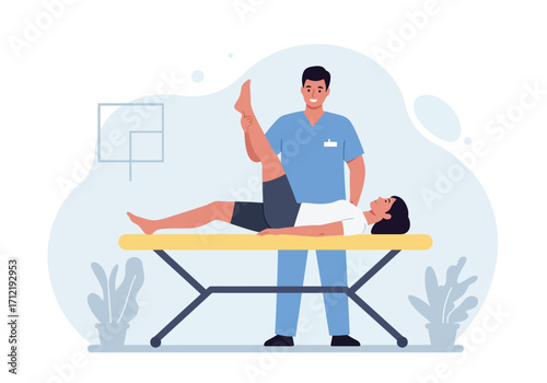 Vector illustration physiotherapist massage