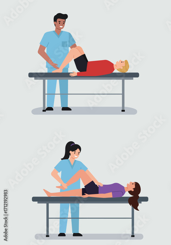 Sports physiotherapy illustration