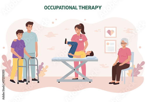 Occupational therapy vector illustration