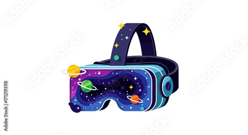 Virtual Reality Headset Immersive Experience.