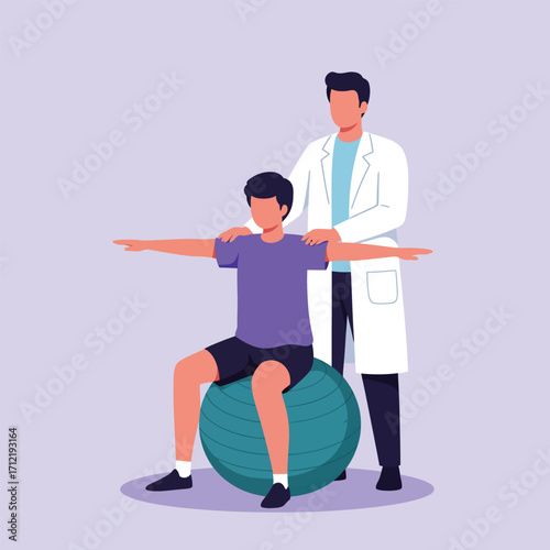 Sports physiotherapy illustration vector design