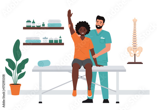 Physiotherapy massage vector illustration