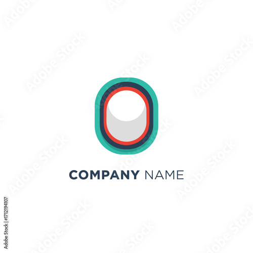 Abstract Letter O Logo Design with Colorful Rounded Shapes.