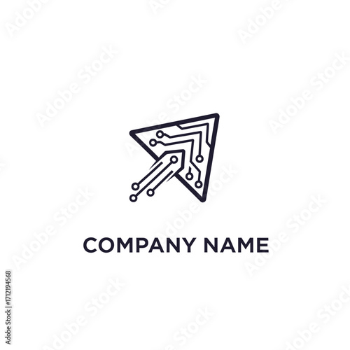 Arrowhead Circuit Board Logo - Modern Technology and Innovation Symbol.