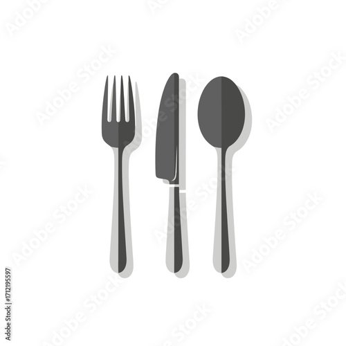 Cutlery Set - Fork, Knife, and Spoon for Dining and Eating.