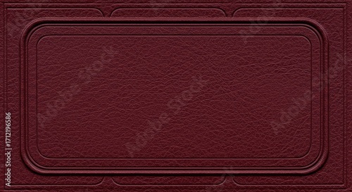 Wallpaper Mural Close-up of burgundy leather book cover with embossed frame, textured surface, aged elegance, realistic detail.
 Torontodigital.ca