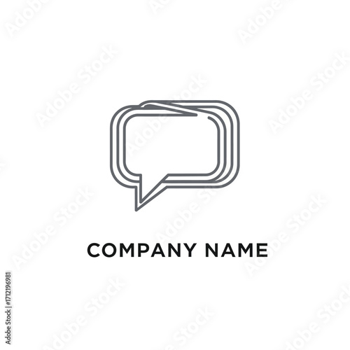 Minimalist Chat Bubble Logo Design with Clean Lines for Modern Communication.