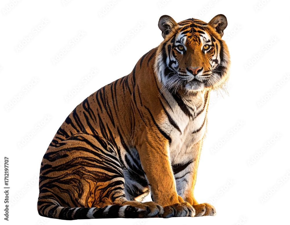 Obraz premium Bengal Tiger Resting Pose Majestic Animal PNG