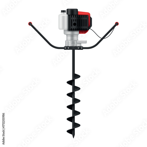 Portable garden auger with powerful engine for easy soil digging and planting tasks