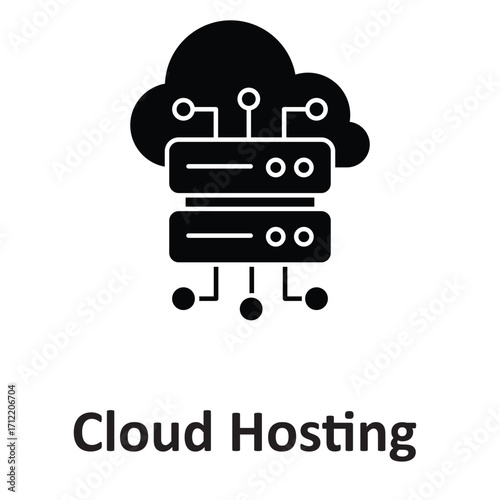 cloud hosting Vector Icon which can easily modify or edit