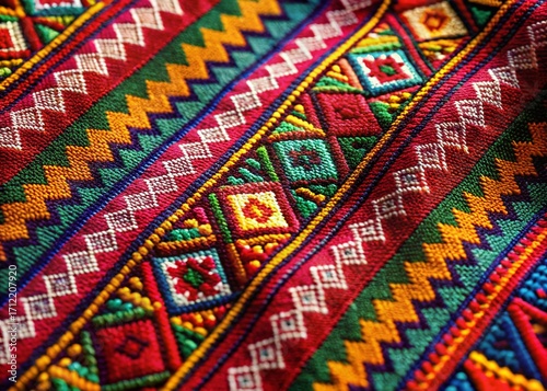 Modern Tribal Design Textile Fabric Pattern - Stylish Ethnic Print for Fashion & Home Decor