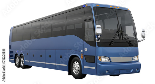 Cuadro en lienzo Isolated Tour Bus Transportation Vehicle for Travel, Tourism, Trip, and Vacation