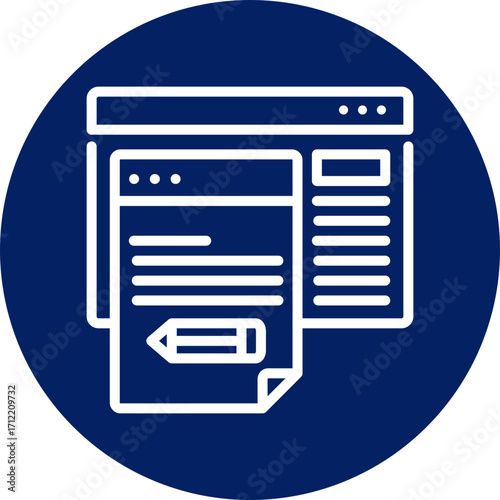 Content writing icon isolated on white background. vector illustration icon for digital nomad