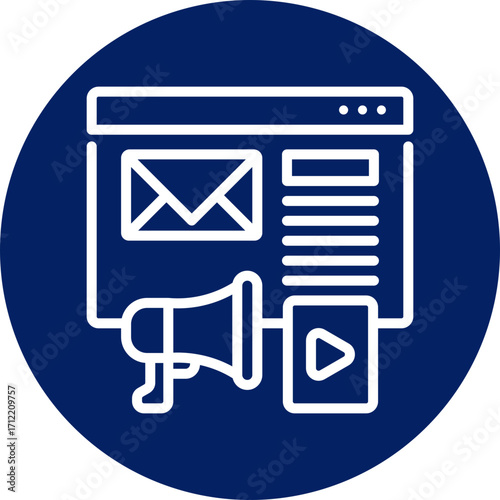 Content marketing icon isolated on white background. vector illustration icon for digital nomad