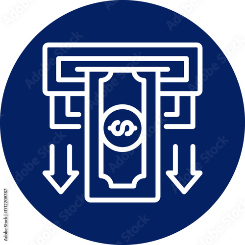 Cash withdrawal icon isolated on white background. vector illustration icon for digital nomad