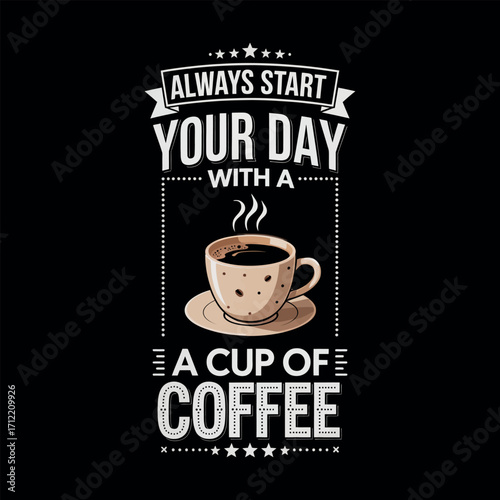 Coffee typography vector t-shirt design print