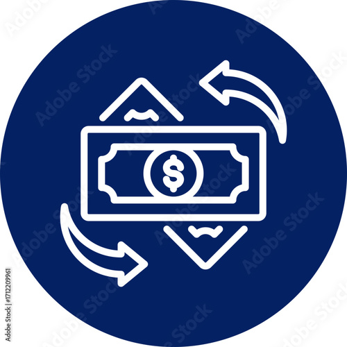 Currency exchange icon isolated on white background. vector illustration icon for digital nomad