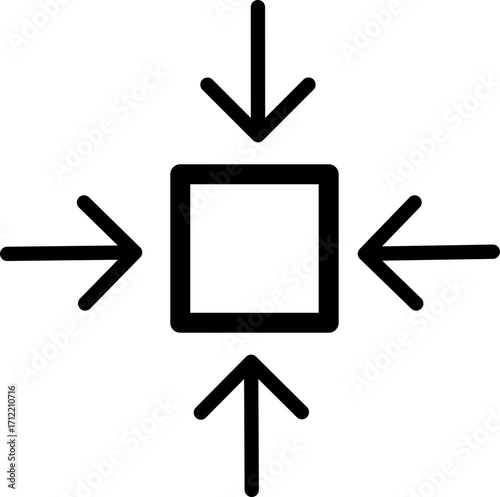Minimize icon.Minimize icon rally compact size small scale arrows icons . shrink icon resize in arrows.minimize icon four 4 arrows icon meeting point.Minimize Icon with reflection on white background.