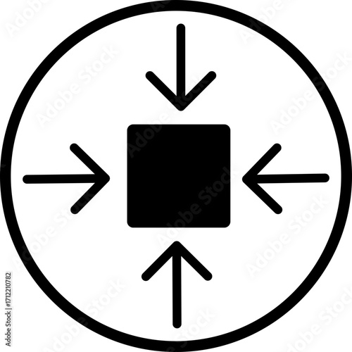 Minimize icon.Minimize icon rally compact size small scale arrows icons . shrink icon resize in arrows.minimize icon four 4 arrows icon meeting point.Minimize Icon with reflection on white background.