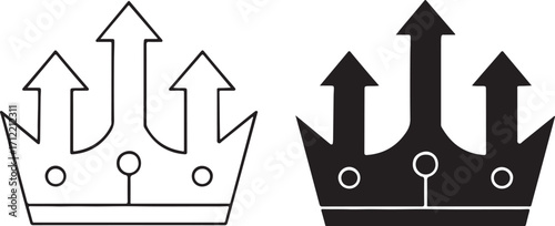 Crown Growth Leadership Success Power Business Icon