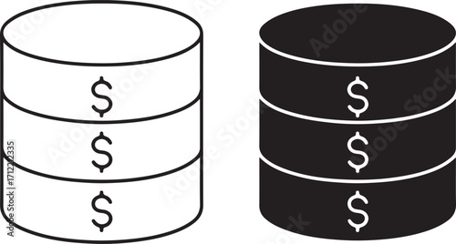 Database Money Storage Finance Business Investment Icon