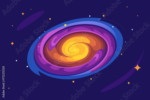 Glowing Galaxy Cosmic Swirl Background