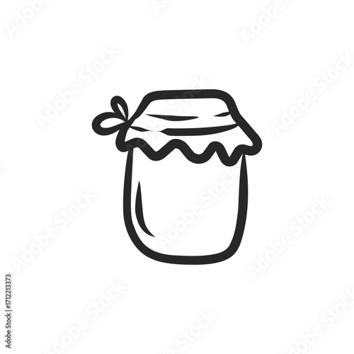 Hand-Drawn Jam Jar Doodle Vector Illustration