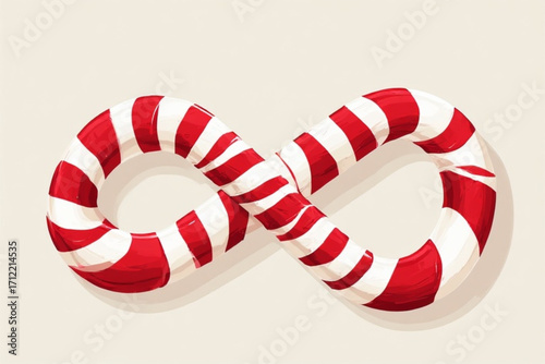 A stylized infinity symbol shaped like a candy cane.