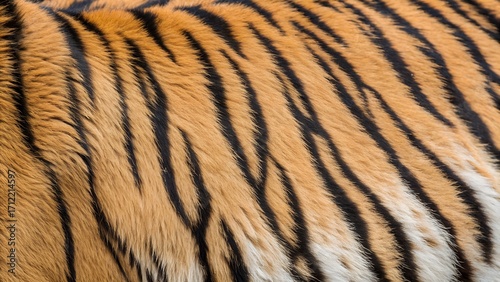 Natural Tiger Fur Texture with Striking Black Stripes