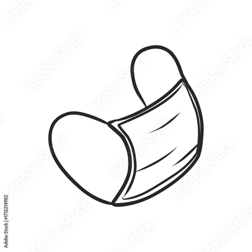 Hand-Drawn Face Mask Doodle Vector Illustration