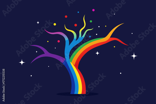 Molten Rainbow Branches Sprouting Cosmic Sparks