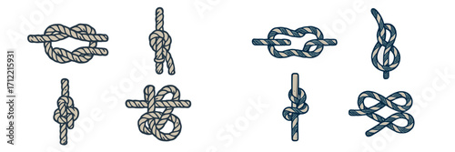 Detailed collection of essential traditional and practical rope knots for sailing, climbing, and various everyday tasks