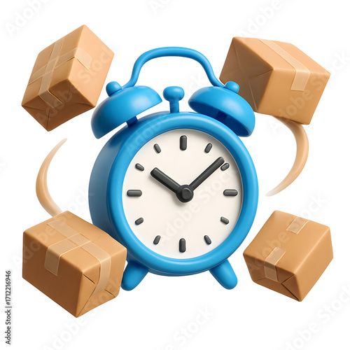 Alarm Clock with Packages for Delivery