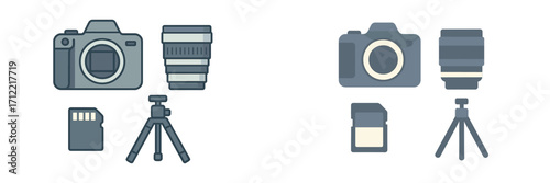 Digital camera and accessories set with interchangeable lens memory card and tripod for photography enthusiasts