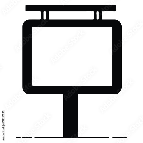 Black and white sign mockup blank billboard for advertising design