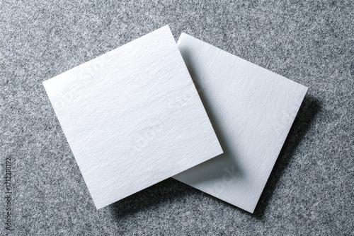 Squared Business Cards Mockup - Two Cards