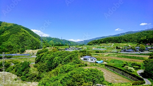 Scenic View of Mountains and Countryside from Miwa Dam