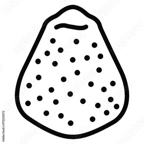 Minimalist Annona muricata icon design representing soursop fruit outline art