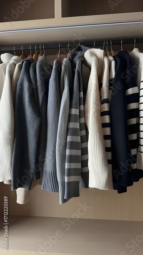 Wardrobe with clothes