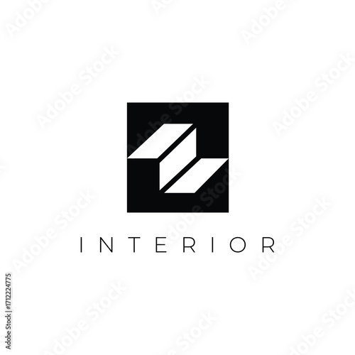 interior modern logo flat design vector