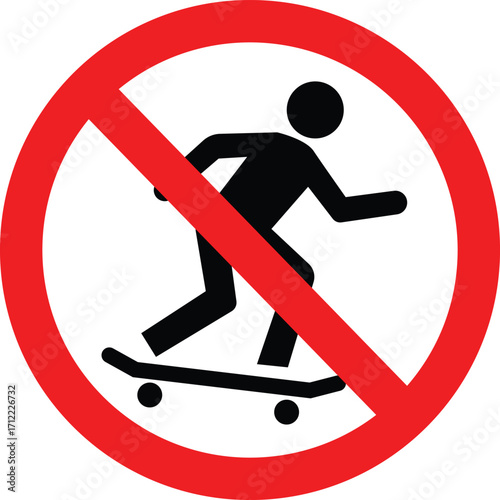 Art of no skateboarding sign