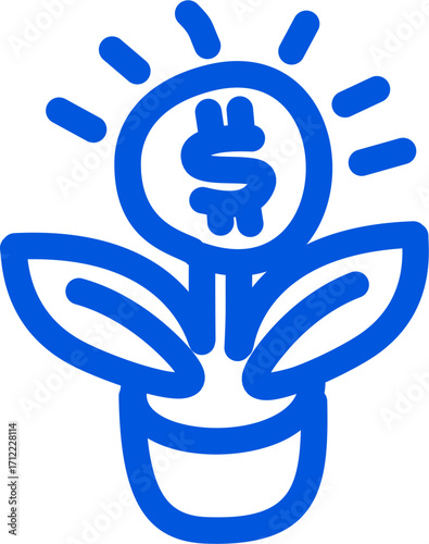 Investment Money Growth Line Art Hand Drawn Style