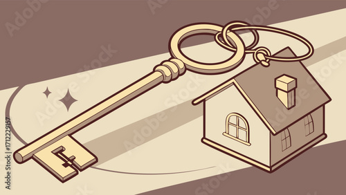 House key illustration home key chain real estate symbol property ownership new home key to success vector illustration house key clipart home sweet home buying a house selling a house.