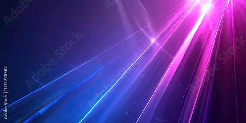 Abstract light blue and purple gradient background with a minimalistic modern design, with an angular light beam shining down on the right side of the screen, creating dynamic lighting effects.