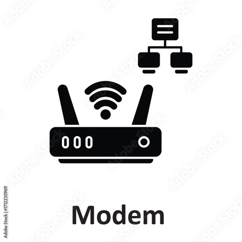 Modem Vector Icon which can easily modify or edit