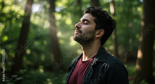 man breathing