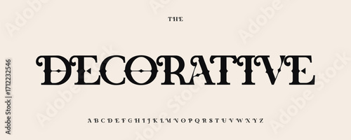 Gothic ornate alphabet, dramatic medieval type, antique blackletter font, vintage art nouveau logo, victorian headline, decorative calligraphy, refined typographic design, engraving. Vector typeset.